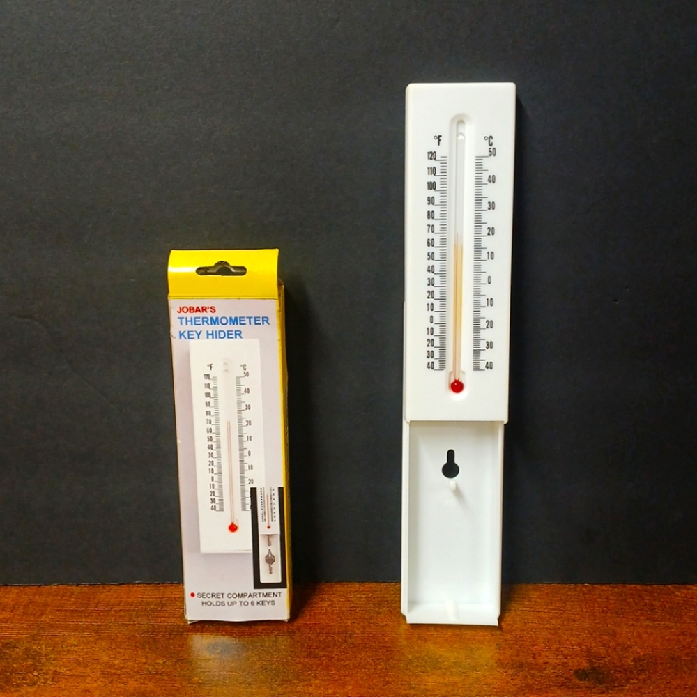 Vintage Jobar's THERMOMETER KEY HIDER, Secret Compartment Holds Up To 6 Keys - Picture 1 of 6